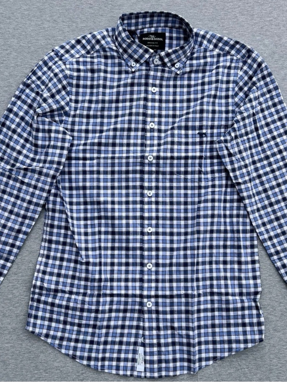 RODD & GUNN Mile Creek Long Sleeve Original Fit Plaid Shirt Bluestone NWT